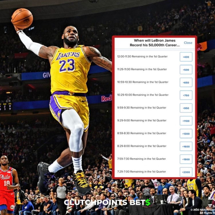 僅差1分！詹姆斯今日何時破五萬分賠率：開場30秒內最被看好
